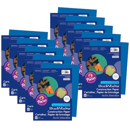 Prang Construction Paper, Bright Blue, 9in. x 12in. Sheets, 500PK P7503